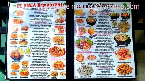 El bucanero menu  The actual prices may vary depending on your Mariscos El Bucanero location